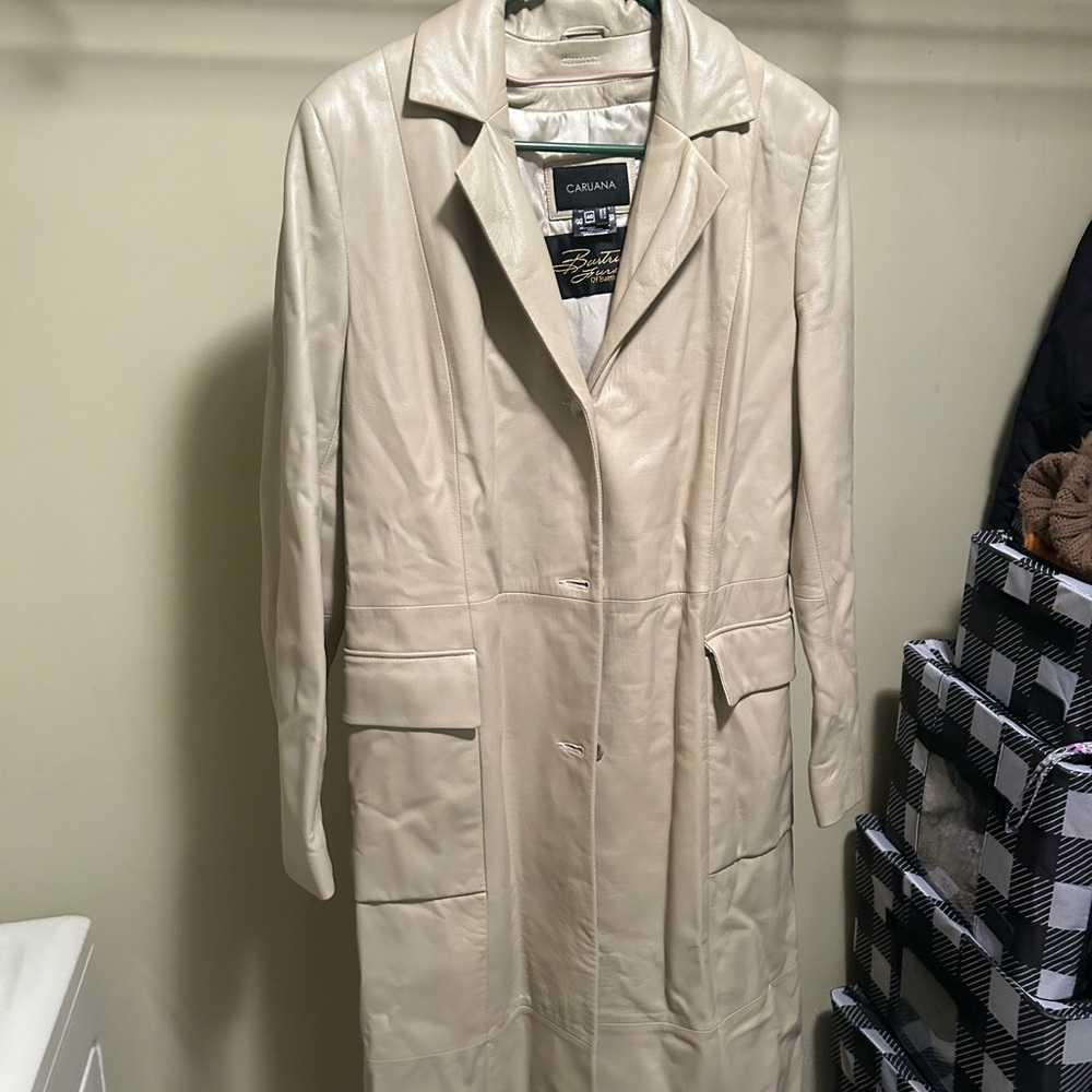 Tan Leather Jacket | Caruana | Size 10